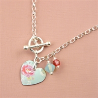 Picture of Pretty Floral Small Round Heart Toggle Bracelet