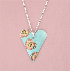 Picture of Bright Floral Slim Heart Pendant