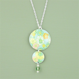 Picture of Bright Floral Two Disc & Crystal Necklace