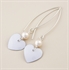 Picture of Bridal Round Heart & Pearl Earrings (Medium Earwire)