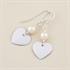 Picture of Bridal Round Heart & Pearl Earrings (Small Earwire)