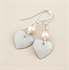 Picture of Bridal Round Heart & Pearl Earrings (Small Earwire)
