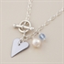 Picture of Bridal Slim Heart Toggle Bracelet with Pearl