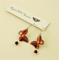 Picture of Tartan Butterfly & Crystal Earrings BE54