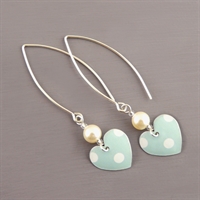 Picture of Spotty Round Heart & Pearl Earrings (Medium Earwire)