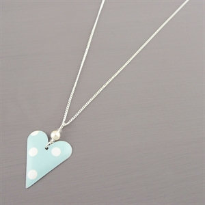 Picture of Spotty Slim Heart Necklace with Pearl