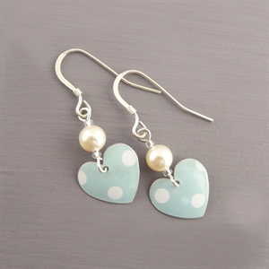 Picture of Spotty Round Heart & Pearl Earrings