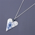 Picture of Denim Medium Heart & Crystal Necklace JS7b-de