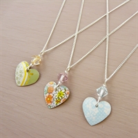 Picture of Small Round Heart & Crystal Necklace