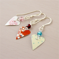 Picture of Small Slim Heart & Crystal  Earrings JE14B