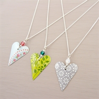 Picture of Slim Heart & Crystal Necklace