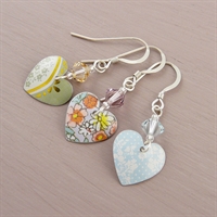 Picture of Small Round Heart & Crystal Earrings JE15B