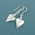 Picture of Aluminium Small Slim Heart & Crystal Earrings JE14b-A    