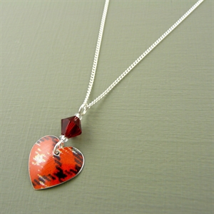 Picture of Tartan Small Round Heart & Crystal Necklace