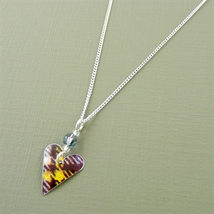 Picture of Tartan Small Slim Heart & Crystal Necklace