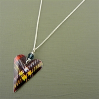 Picture of Tartan Slim Heart & Crystal Necklace
