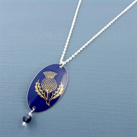 Picture of Thistle Oval & Crystal Necklace