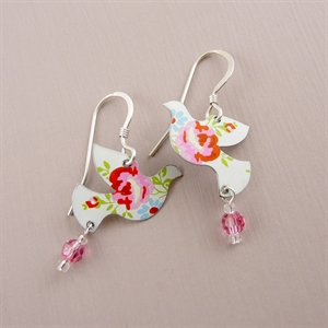 Picture of Spring Dove & Crystal Earrings
