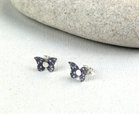Picture of Grey Chambray Butterfly Studs JE80