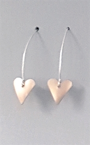 Picture of Copper Rose Small Slim Heart Earrings - JE17