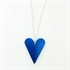 Picture of Blue Aluminium Medium Slim Heart Necklace JS7