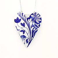 Picture of Italian Blue Large Heart Necklace JS13