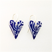 Picture of Italian Blue Medium Heart Earrings JE12