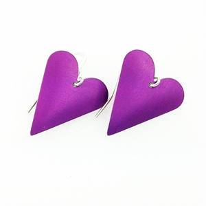 Picture of Purple Aluminium Medium Heart Earrings JE12