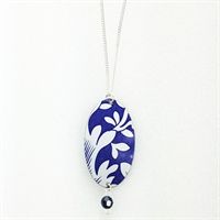 Picture of Italian Blue Oval & Crystal Pendant JS78