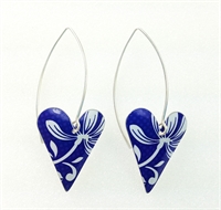 Picture of Italian Blue Medium Heart Earrings JE16