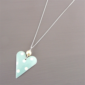 Picture of Emily Jane Spotty Slim Heart & Pearl Necklace JS1B