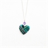 Picture of Green Tartan Small Round Heart & Crystal Necklace