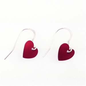 Picture of Red Aluminium Round Heart Earrings JE1