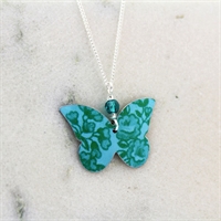 Picture of Turquoise Butterfly & Crystal Necklace