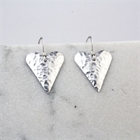 Picture of Hammered Aluminium Medium Heart Earrings 
